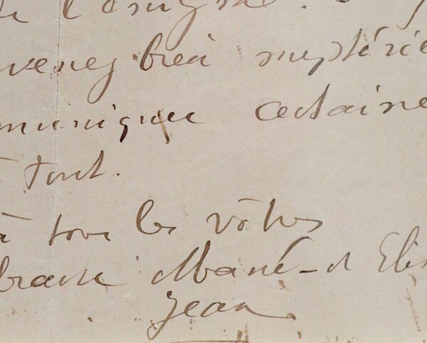 Belle lettre encadrée du jeune député Jean Jaurès