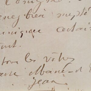 Belle lettre encadrée du jeune député Jean Jaurès