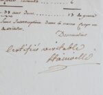 Certificat d'états de service d'un officier, signé par le maréchal de Stainville