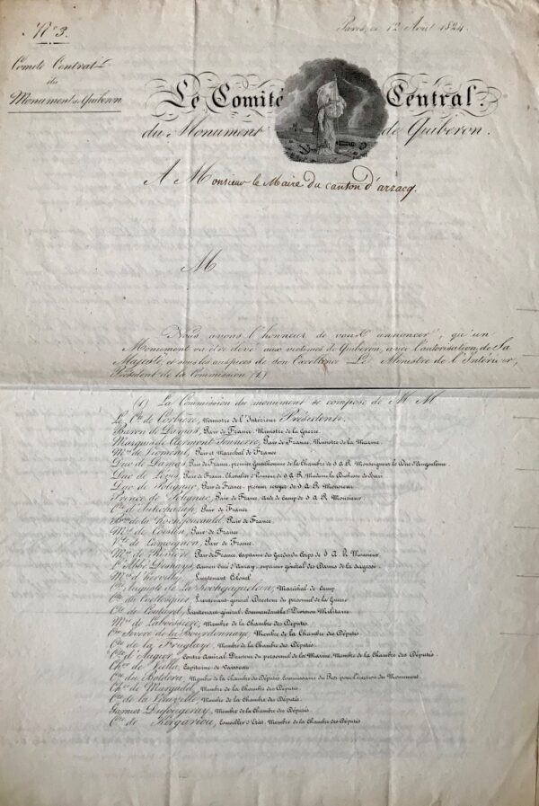 Projet de monument célébrant le débarquement de Quiberon