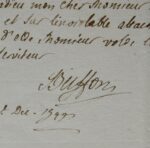 Rare lettre autographe de Buffon à Dutour de Salvert, sur les aimants