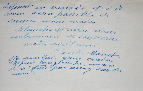 Monet recouvre la vue et consent à réévaluer ses Nymphéas en vue d'une donation à l'état