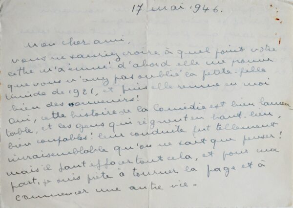 Madeleine Renaud quitte la Comédie française pour fonder la compagnie Renaud-Barrault