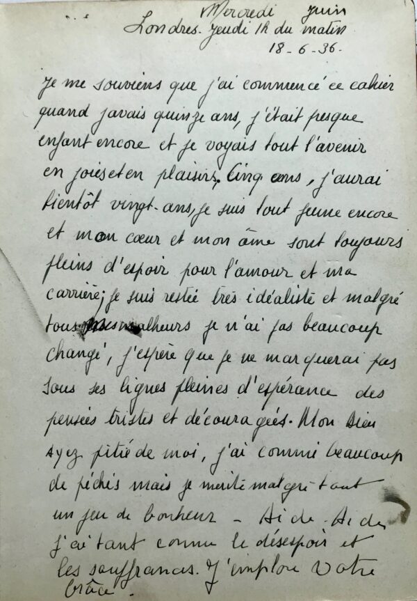 Journal intime d'une danseuse des ballets russes, 1936-1937