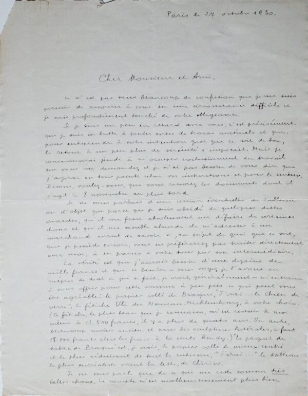 André Breton détaille sa collection d'art et de manuscrits