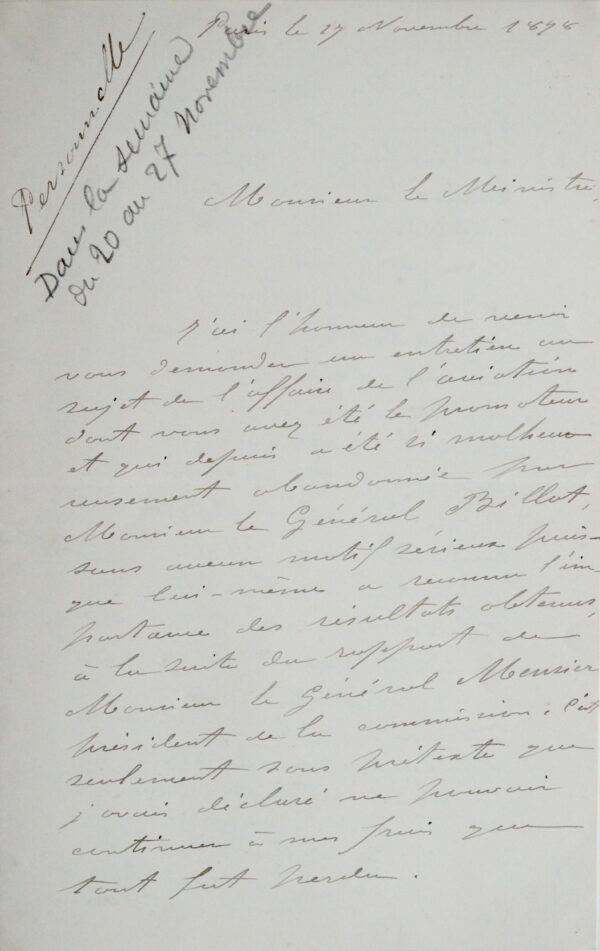 Clément Ader met ses travaux d'aviation au service de son pays