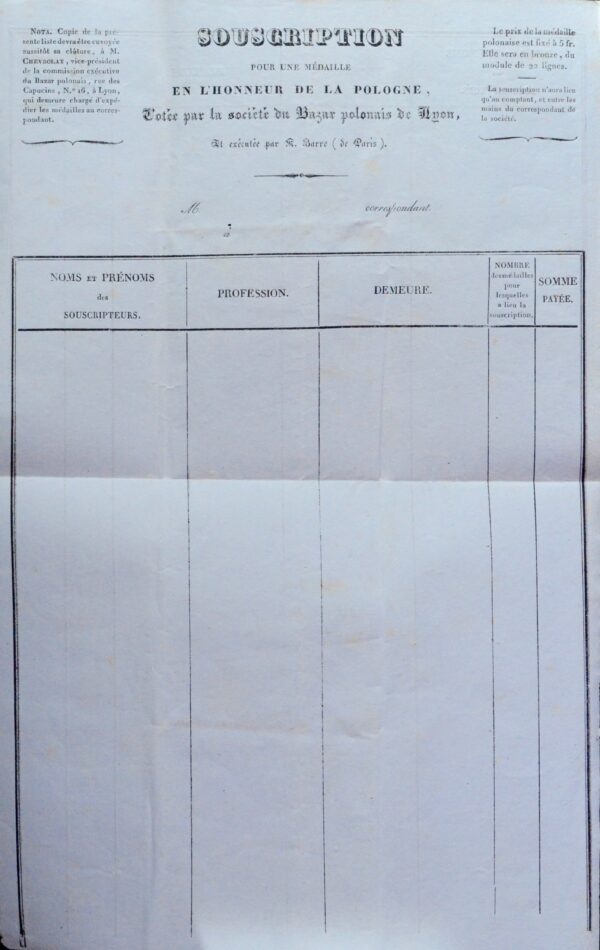 La Société du Bazar polonais de Lyon et l'insurrection polonaise de 1830
