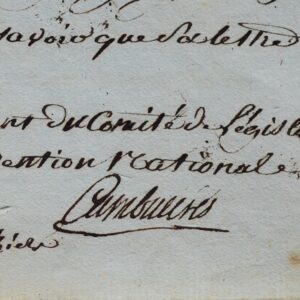 Cambacérès se préoccupe d'un détenu de la prison de Béziers