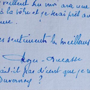 Trois lettres du compositeur Jean Roger-Ducasse