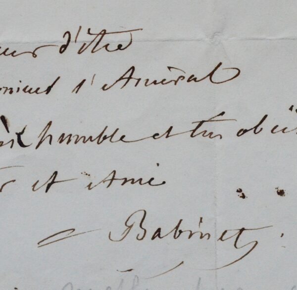 L'astronome Jacques Babinet recommande le colonel Peytier