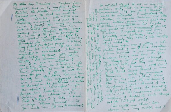 Henry Miller évoque ses livres, ses éditeurs, ses amis, la situation en Europe