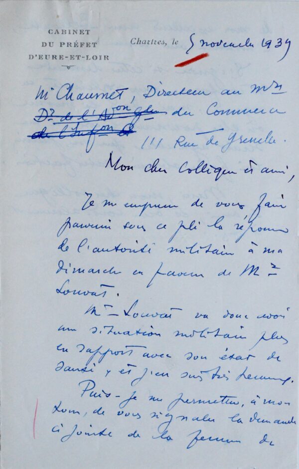 Jean Moulin aide la femme de son grand ami, l'aviateur Maurice Bellonte