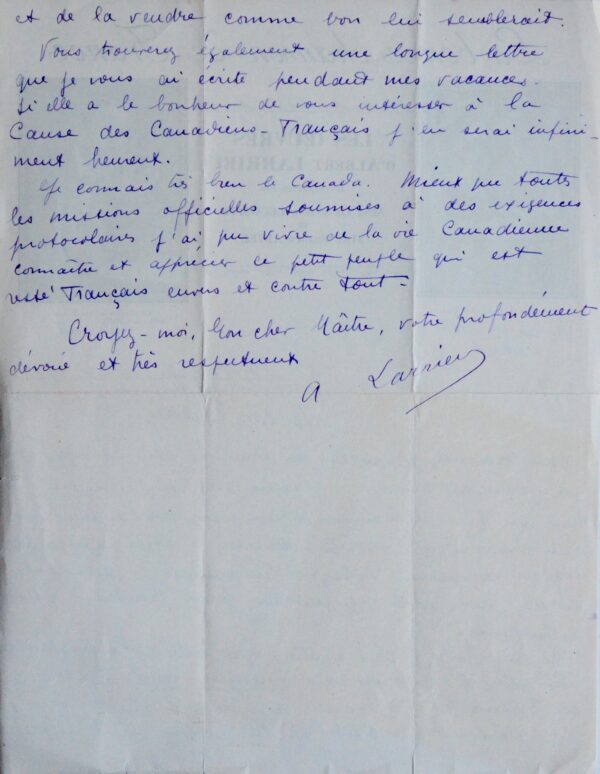 De Montréal, Albert Larrieu adresse à Richepin une chanson sur les blessures de l'Europe