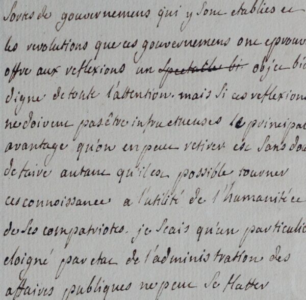 Intéressantes réflexions de Trudaine sur l'éducation politique des peuples