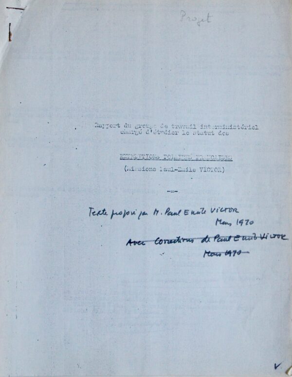 Rapport sur le statut des Expéditions Polaires Françaises par Paul-Émile Victor