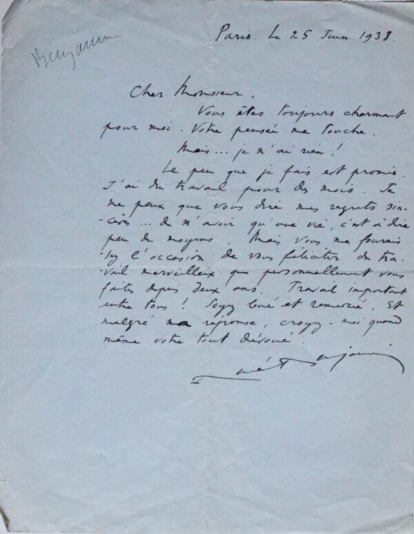 René Benjamin n'a rien, résolument rien, pour Marcel Thiébaut