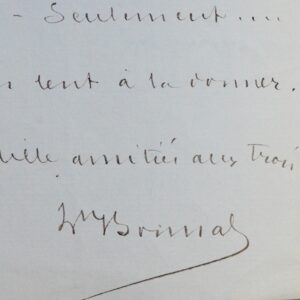 Lettre de Léon Bonnat à Lapierre, directeur du Nouvelliste de Rouen