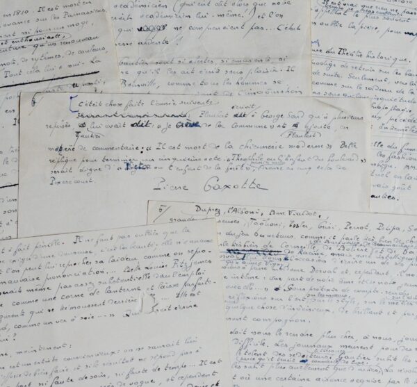 Manuscrit de Pierre Gaxotte consacré à Théophile Gautier, intitulé  "Le Forçat du feuilleton"