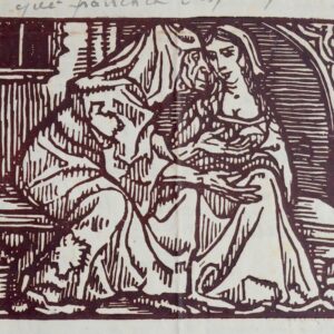 Lettre d'Émile Bernard illustrée d'une magnifique gravure originale