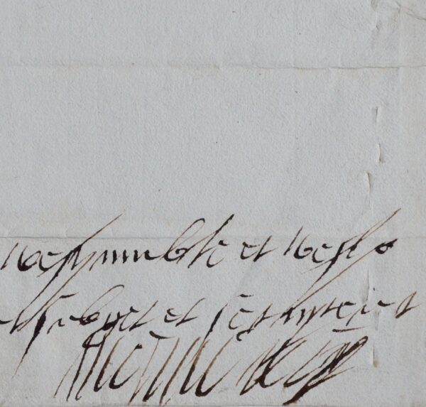 Exceptionnelle lettre d'Anne de Montmorency à la reine Catherine de Médicis