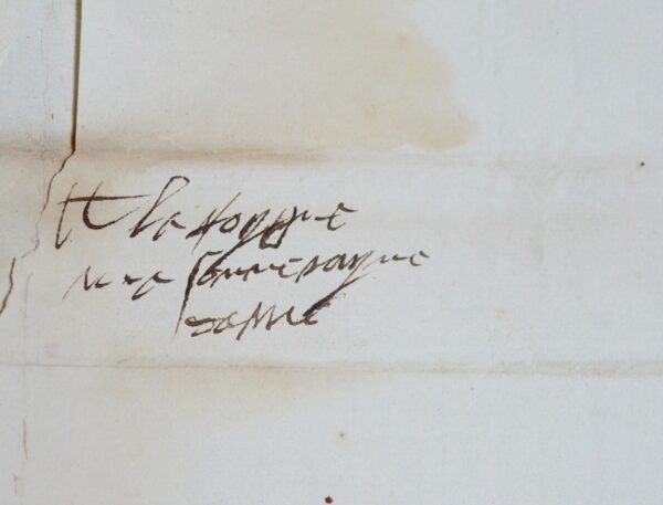 Exceptionnelle lettre d'Anne de Montmorency à la reine Catherine de Médicis