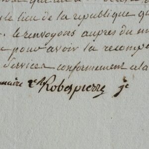 Augustin de Robespierre accorde un congé à un capitaine de l'armée d'Italie