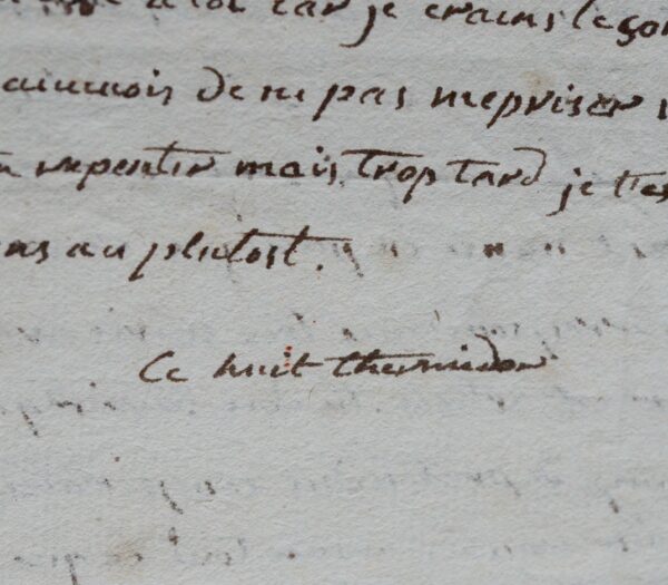 Terrifiante lettre de dénonciation adressée à Robespierre le 8 thermidor