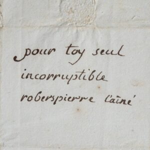 Terrifiante lettre de dénonciation adressée à Robespierre le 8 thermidor