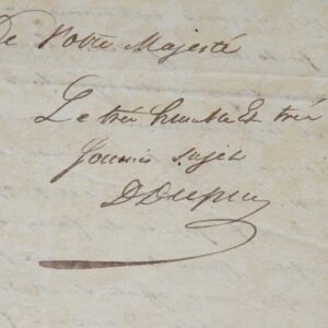 Lettre adressée à Henri 1er roi d'Haïti par son secrétaire en 1814