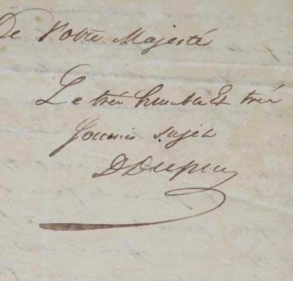 Lettre adressée à Henri 1er roi d'Haïti par son secrétaire en 1814