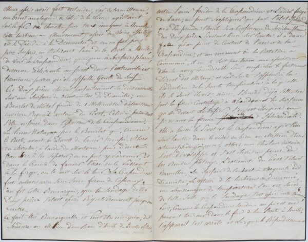 Manuscrit du chimiste Boissenot sur le soudage de deux aciers différents