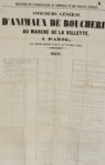 Affiche de 1869 du concours général d'animaux de boucherie, à la Villette