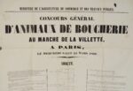 Affiche de 1869 du concours général d'animaux de boucherie, à la Villette