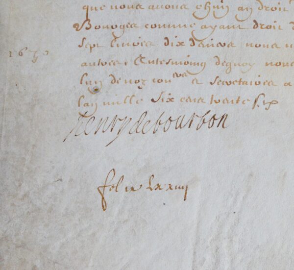 Le prince Henri II de Condé reçoit des subsides de la généralité de Bourges