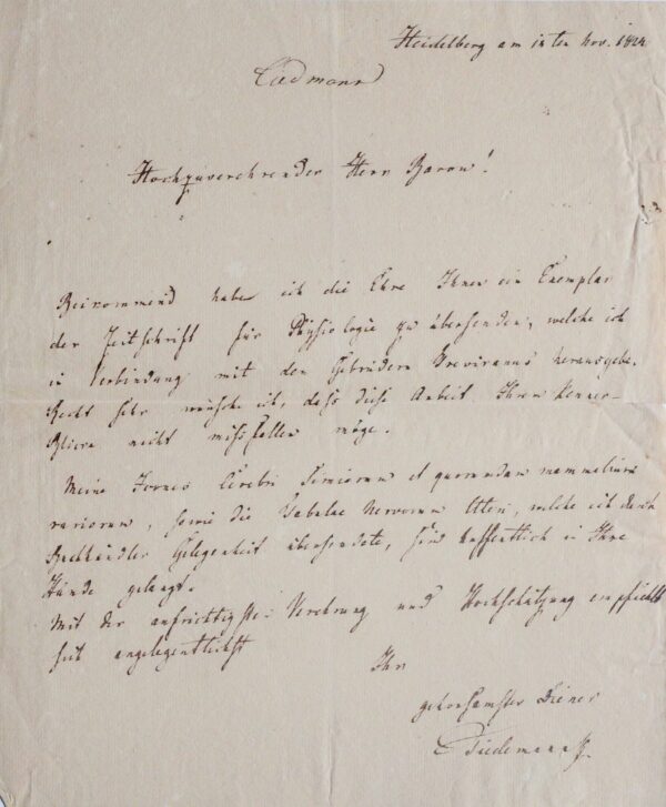 Les travaux de Tiedemann sur les frères Treviranus, célèbres naturalistes allemands