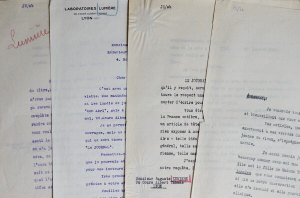 Auguste Lumière mécontent du changement de titre de son article