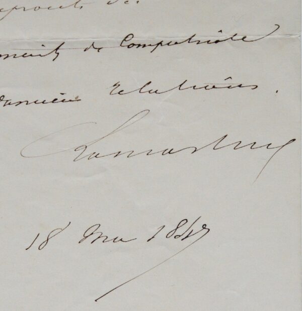 Lamartine accepte d'appuyer son correspondant