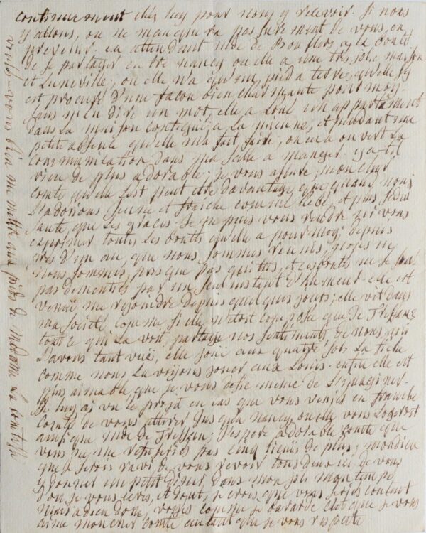 Dense et belle lettre du poète Lorrain François-Antoine Devaux, au comte de Tressan