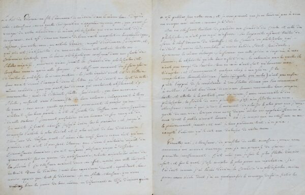 Virulente lettre de Charles Palissot de Montenoy sur les Philosophes