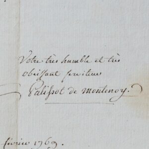 Virulente lettre de Charles Palissot de Montenoy sur les Philosophes
