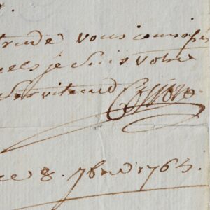Rares lettre et manuscrit de Pierre Charles Cosson adressés à Justine Favart
