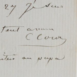 Corot achève de représenter une armure et prévient Jules Badin