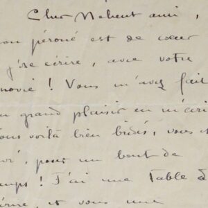 Charmante lettre de Colette à son ami Mathurin Méheut