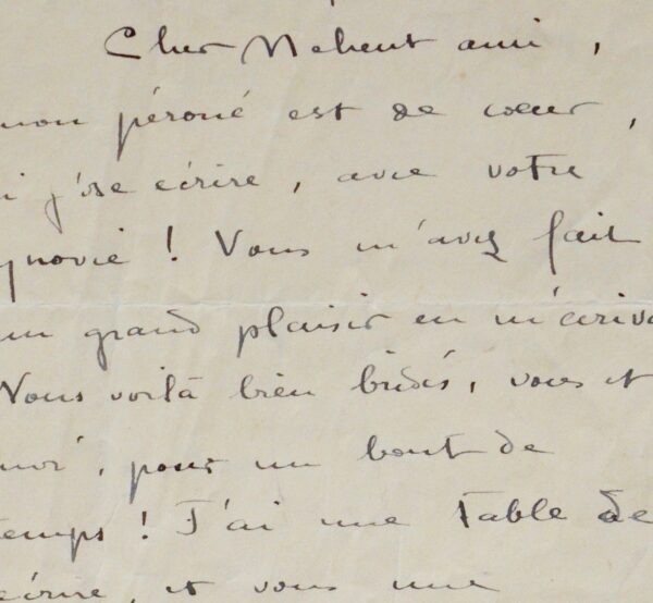 Charmante lettre de Colette à son ami Mathurin Méheut