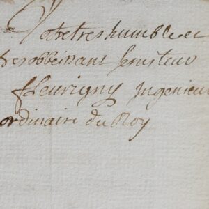 L'ingénieur Gabriel Boucot de Fleurigny se procure des ouvrages de Belidor et Deidier