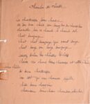 Manuscrit du célèbre poème surréaliste de Robert Desnos "Chanson de chasse"