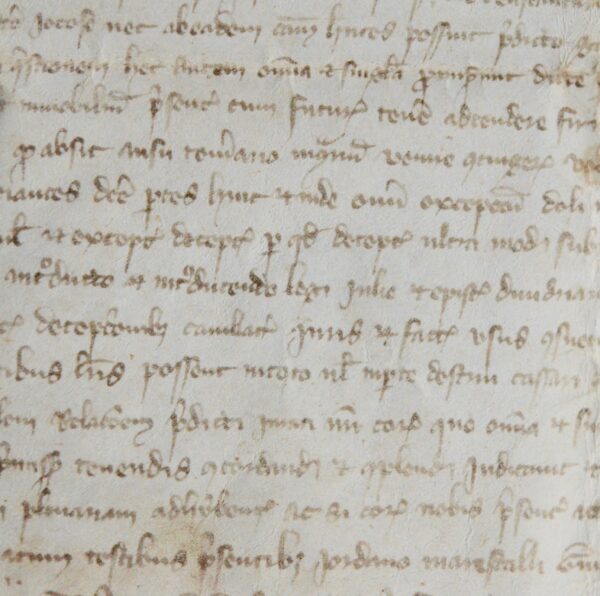 Charte médiévale poitevine avec beau sceau fleurdelisé