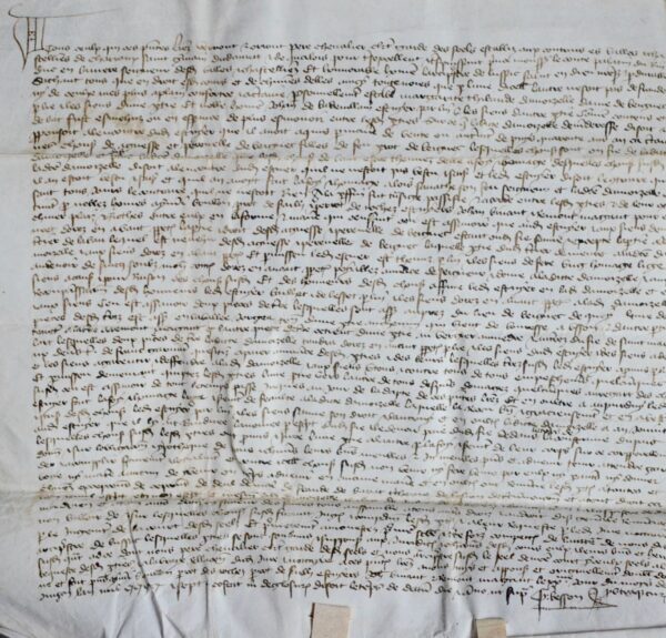 Très belle charte médiévale ornée de deux sceaux bien conservés