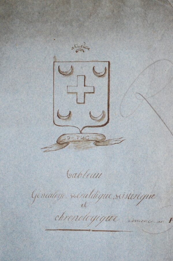 Manuscrit d'un "Tableau généalogique, héraldique, historique et chronologique"