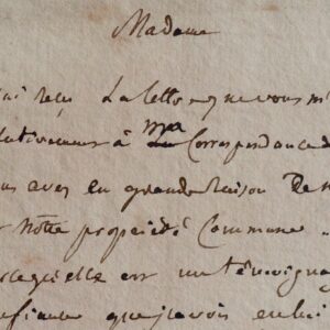 Fouché, âgé, écrit à la veuve de son ami Lecomte, propriétaire du château de Sceaux